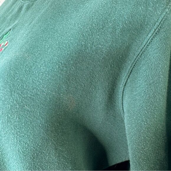 Vtg Embroidered Ugly Christmas Sweatshirt Classic Elements Green 16W 18W - Picture 8 of 13